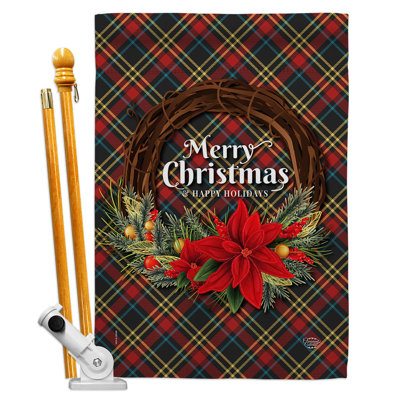 Double Sided 40'' H x 28'' W Polyester Christmas Flag Set