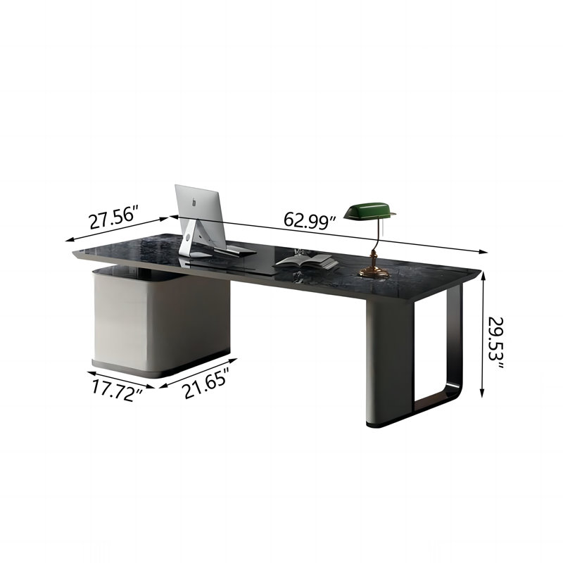 Bureau d'écriture 62,99 po, 29.53" H x 62.99" W x 27.56" D