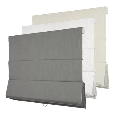 Blackout Roman Shades for Indoor Windows, Linen Gray,27"W X 64"H，Cordless Roman Blinds for Windows, Thermal Insulated Window Shades for Door, Bedroom, Office, Easy to Install
