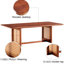 Table basse rectangulaire en bois massif noyer avec bande couleur noyer subtile
