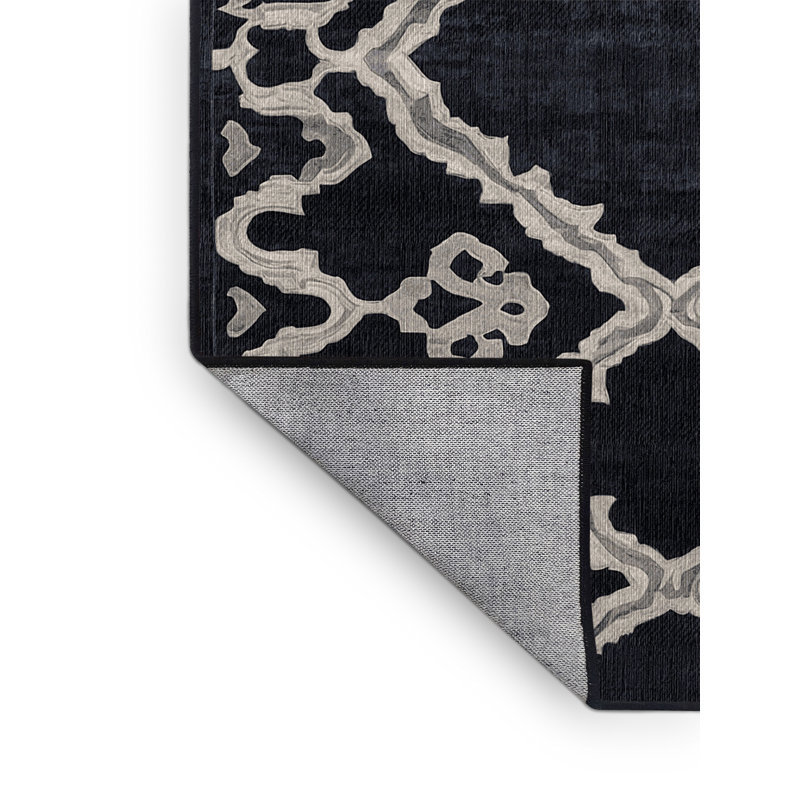 Machine Washable Gray Area Rug, Rectangle 5' x 7'