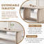 Table de salle à manger en bois extensible, table de cuisine ovale moderne avec un design à deux piliers élégant, parfait pour la salle à manger et le rassemblement, multifonctionnel et peu encombrant, salon et salle à manger.