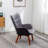 Battistina Velvet Armchair with Ottoman-409367499