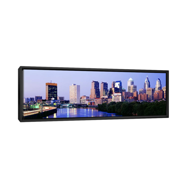 « philadelphia, pennsylvanie », reproduction de photo sur toile, H 20 po x l 60 po x P 1,5 po, Toile avec cadre noir