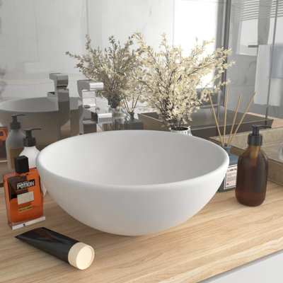 Belfry Bathroom Yogi 325mm L x 325mm W Ceramic Circular Countertop Basin Sink