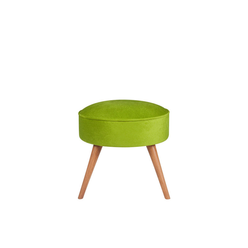Stylish Pouffe Ottoman, Peanut Green, 17.7 x 16.1 x 17.7 inches | Solid Fir Wood Frame, 100% Polyester Fabric, 32 DNS Foam for Comfort | Easy Clean Upholstery, Perfect for Living Room & Bedroom Decor