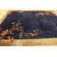 Room Size Chinese - Art Deco Antique 1920s Rectangle Knotted Wool Blue Rug