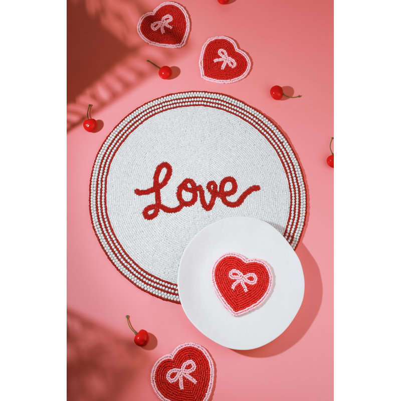 Ensemble de table perlé « Amour écrit »