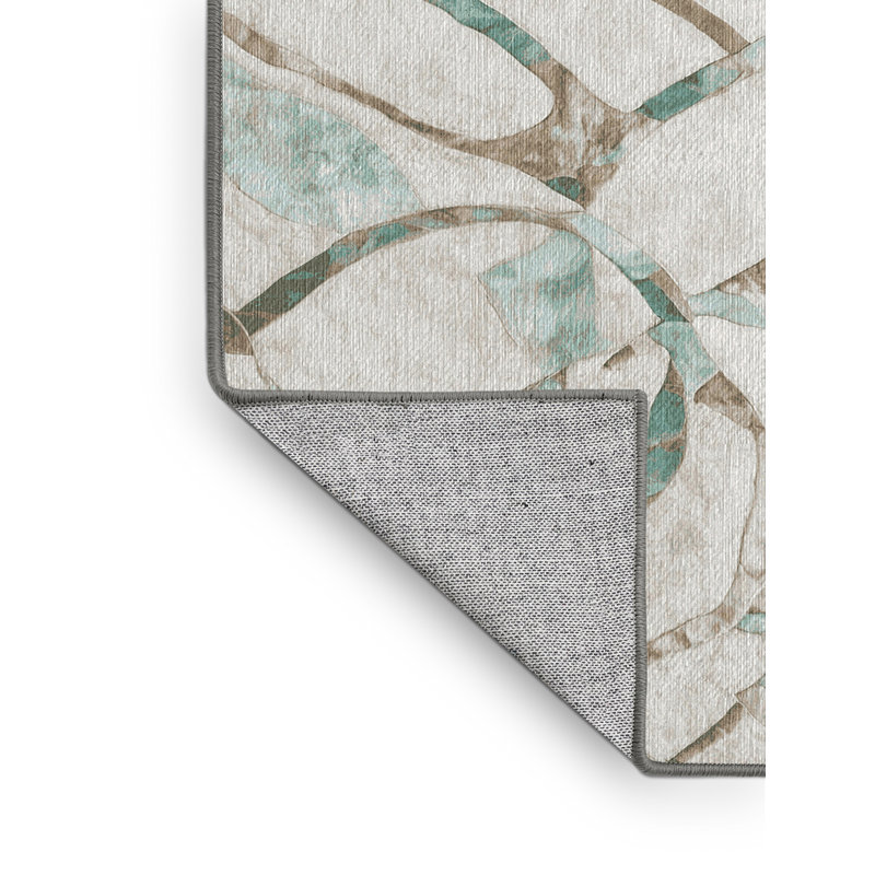 Machine Washable Gray Area Rug, Square 5'