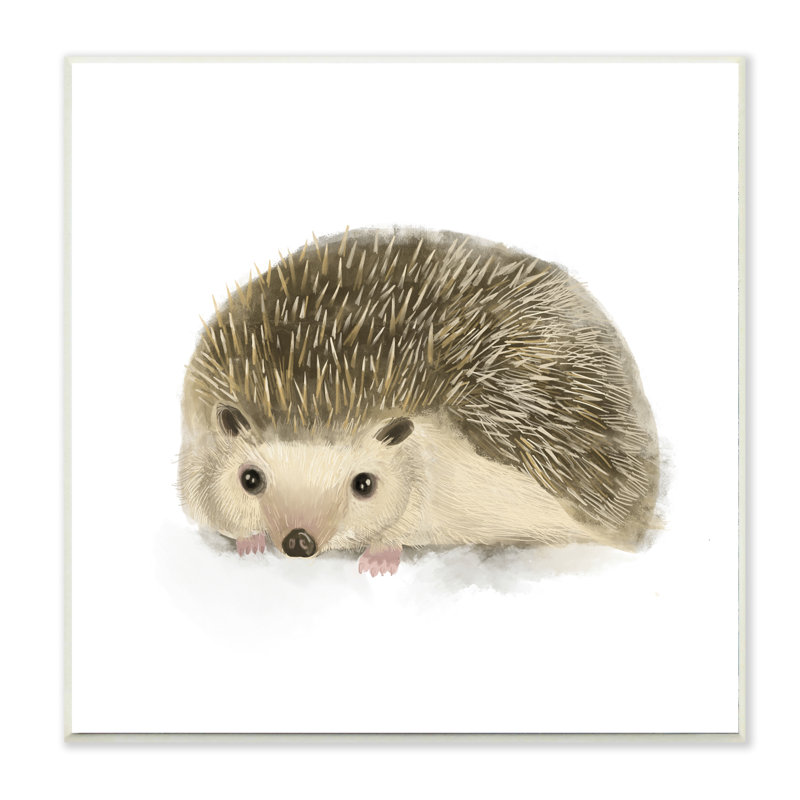 Illustration d'un hérisson adorable, H 12 po x l 12 po x P 0,5 po, Plaque de bois