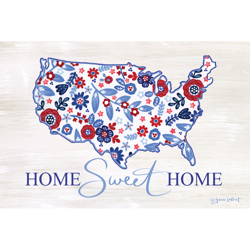 Jakameron USA Home Sweet Home par Annie Lapoint, H 24 po x l 36 po