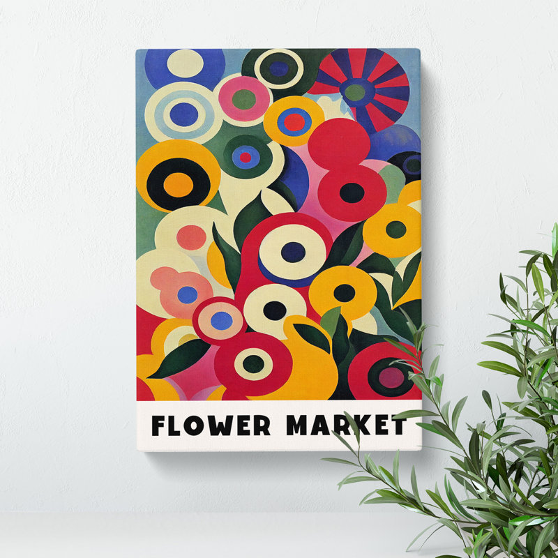 Retro Flower Market Exhibition No.3 - Wrapped Canvas, 50cm H x 35cm W x 3cm D