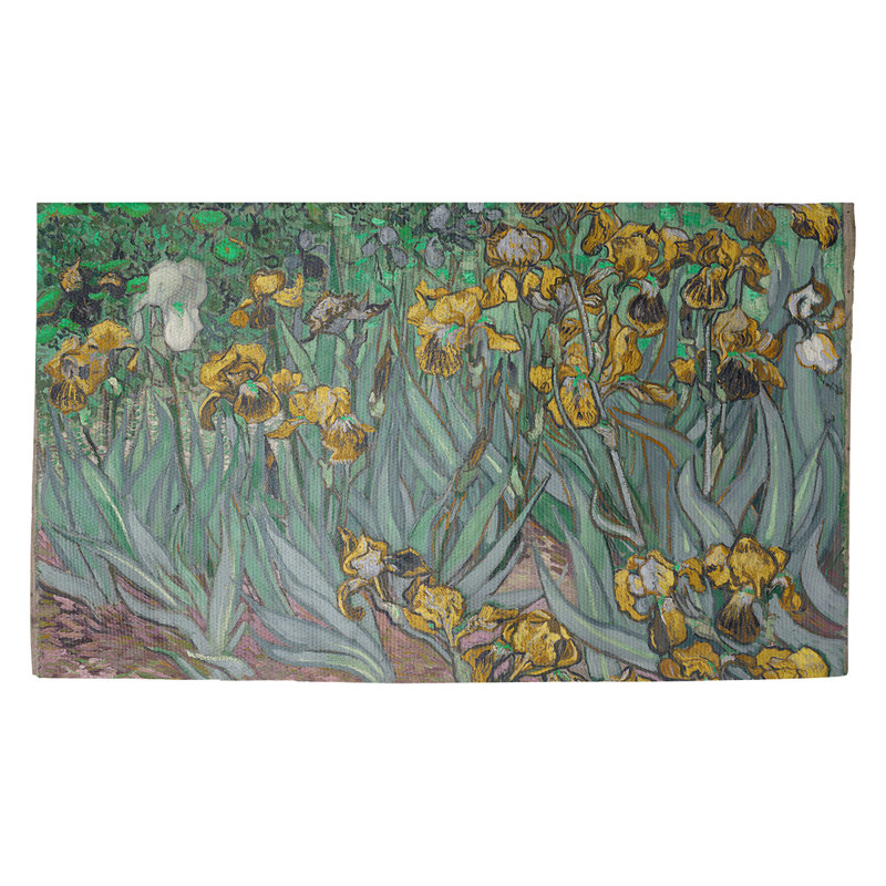 Paillasson d’intérieur irises dobby Browerville, Rectangle 3 pi 3 po x 5 pi 3 po, Vert / jaune