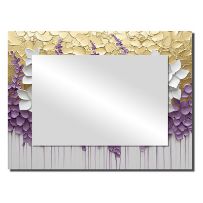 Wildflower Pure Cream Bloom II - Wildflowers Mirror For Wall Art Decor - Printed On Metal
