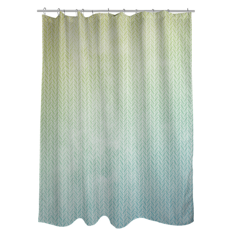 Rideau de douche Herringbone, Bleu / Jaune