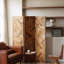 Paravent 3 panneaux en bois massif brun-171335792