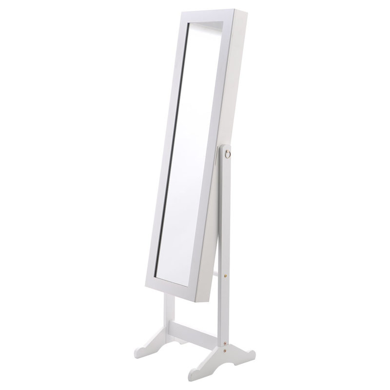 Freestanding Jewelry Armoire, White