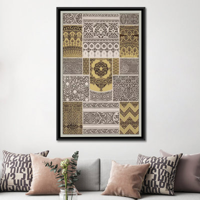 «Ornament in Gold & Silver II», reproduction d'impression sur toile tendue