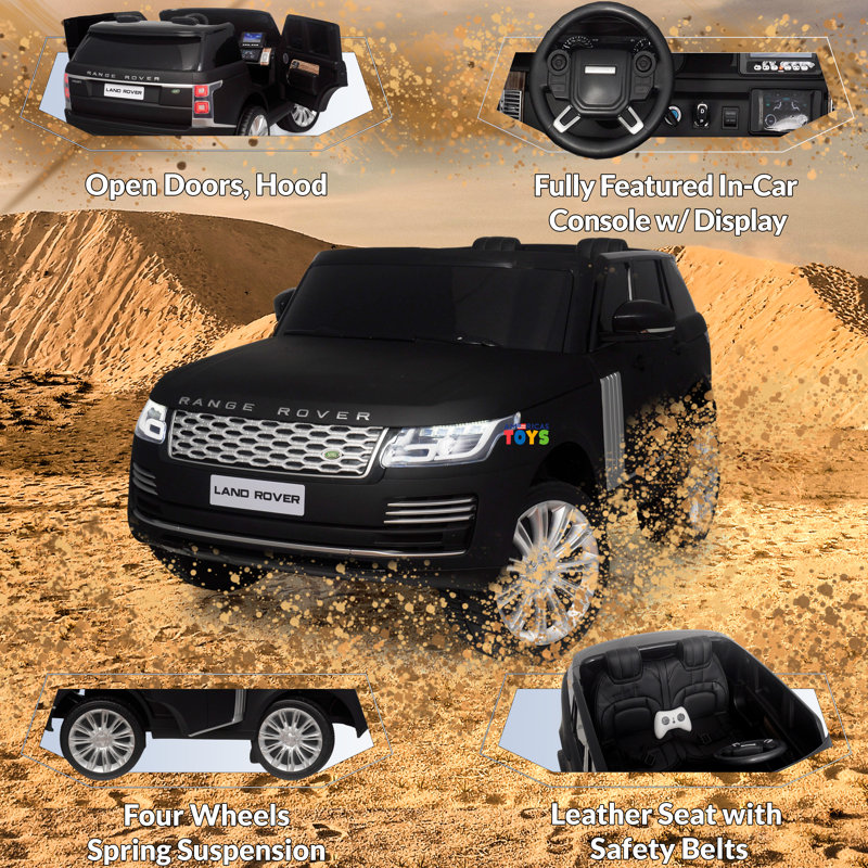 Americas Toys Project 24 Volt 2 Seater Battery Powered Ride On Car with Mp4 Player, Black