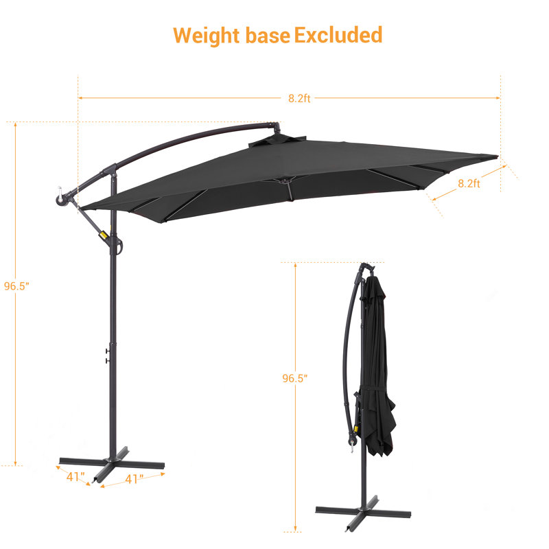 Shalinda 98.8'' Cantilever Umbrella, Black