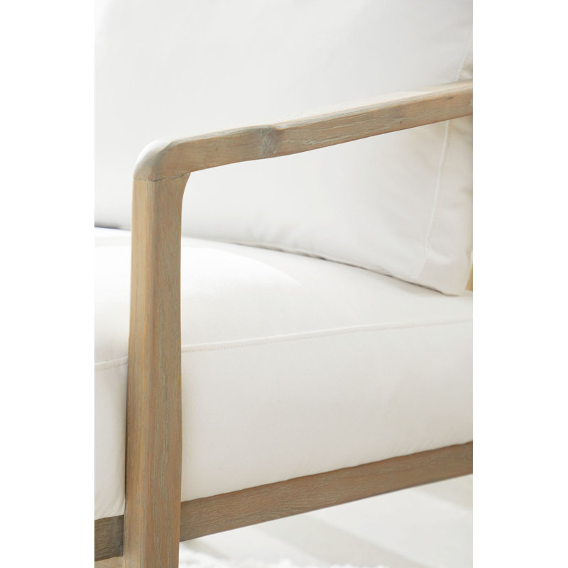 White Oak and Rope Upholstered Accent Chair