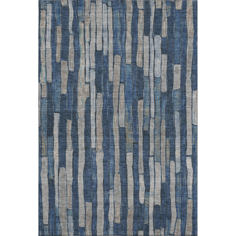 Premium Machine Washable Kumbhar AMF1301 Stripes Rug