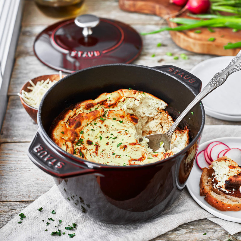 Staub Cast Iron 1.84-qt Petite French Oven, Graphite Gray, .77 quarts