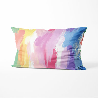 Boho Decorative Cushion - Ombre Rainbow Air Printed Throw Pillow