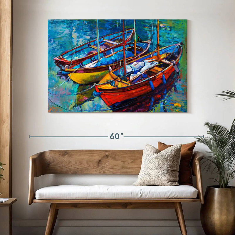 Mehar Vivid Sea Boats, 32" H x 48" W