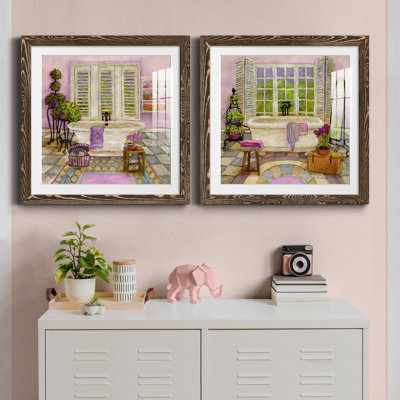 " Sunny Day Bath I " 2 - Pieces Painting Print