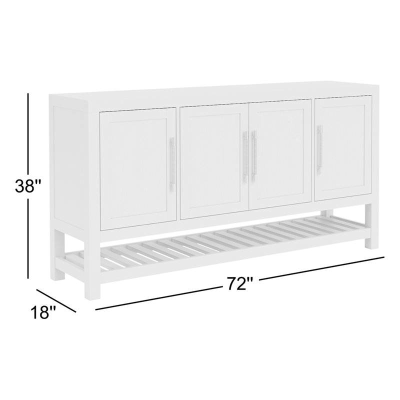 Desserte Lana 72, Blanc / Blanc