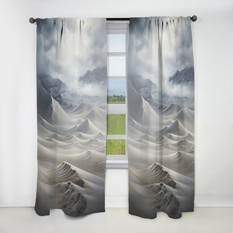 Vespi Desert Sandstorm Symphony Impasto - Rideau du désert - Velours obscurcissant - 1 panneau, L 52 po x L 90 po