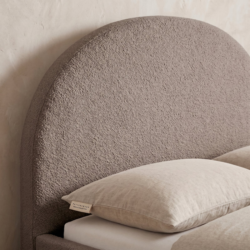 Structure de lit rembourrée, Lit double, Taupe