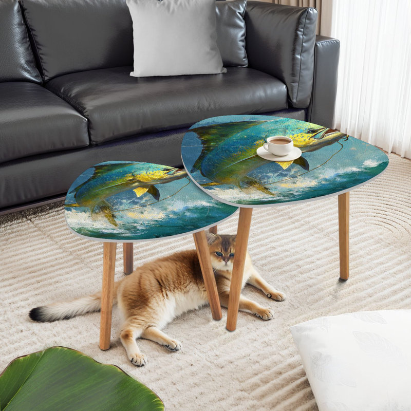 Ensemble de 2 tables basses gigognes Triangle