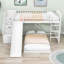 Lit superposé simple en L en bois avec glissière et escalier de rangement Eutimia-524071478