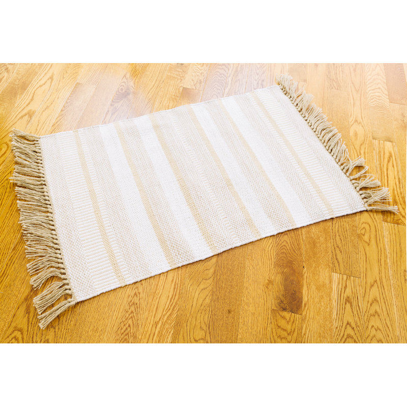Cotton Striped Indoor Rug, Rectangle 4' x 6'