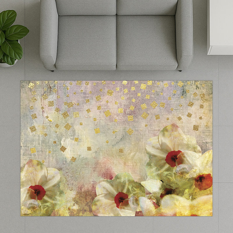 Floral Area Rug, Runner 70 x 140 cm