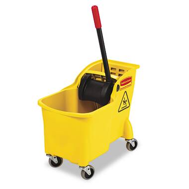 HOMCOM 5 Gallon Janitor Mop Bucket w/ Down Press Wringer, Yellow