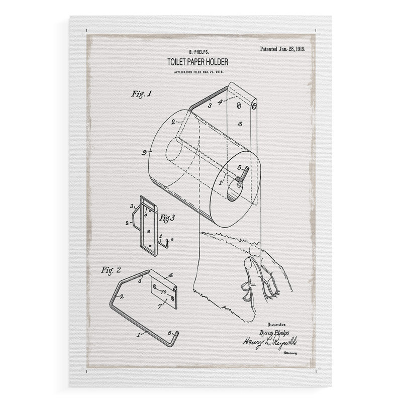 Papier hygiénique brevet II - impression sur toile seulement - NON-CADRE, H 18 po x l 12 po