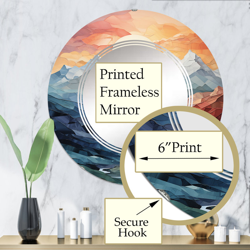 Cebalrai - Miroir mural rond, 32 po x 32 po