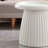 Magnesium Oxide Fluted Pedestal Side Table-2137811204