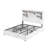 Bilal 51.2" King Size Bed Frame with Storage LED Bookcase Headboard&4 Storage Drawers,Distressed White-169725855-184046698