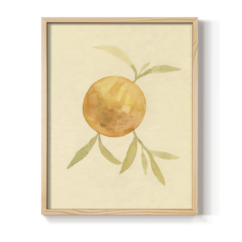 «Dappled Oranges II», reproduction encadrée - bois massif, H 30 po x l 24 po, Naturel