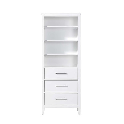 28 Inch Open Shelving Bath Storage Cabinet in White