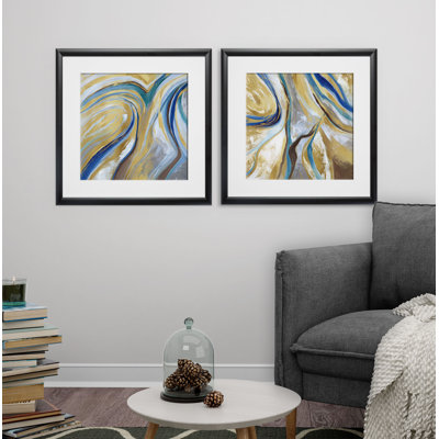 « agate & gold », ensemble de 2 reproductions encadrées