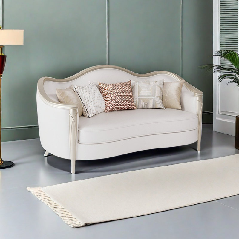 Causeuse en cuir véritable 76,7 po