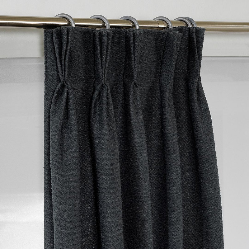Extra Long & Extra Wide Polyester Decorative Curtain Pinch Pleat Single Panel, 52" W x 132" L, Antracite