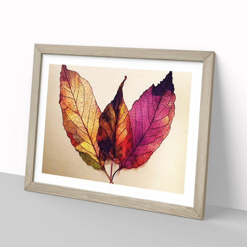 Plant Leaf Vol.2 - Framed Print, 46cm H x 64cm W x 2cm D, Oak Framed