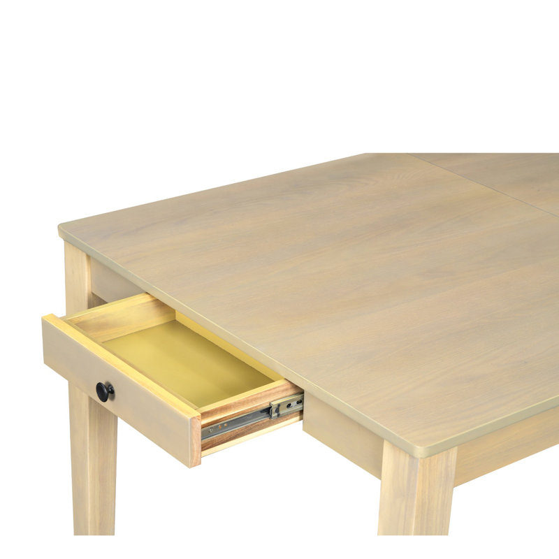 Ensemble de table de salle à manger extensible 7 pièces 78,1 pouces avec rallonge amovible de 18 pouces, 6 chaises de salle à manger rembourrées, 2 tiroirs intégrés