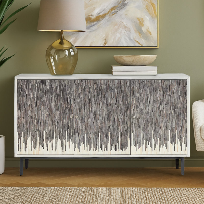 Wood Three Door Credenza